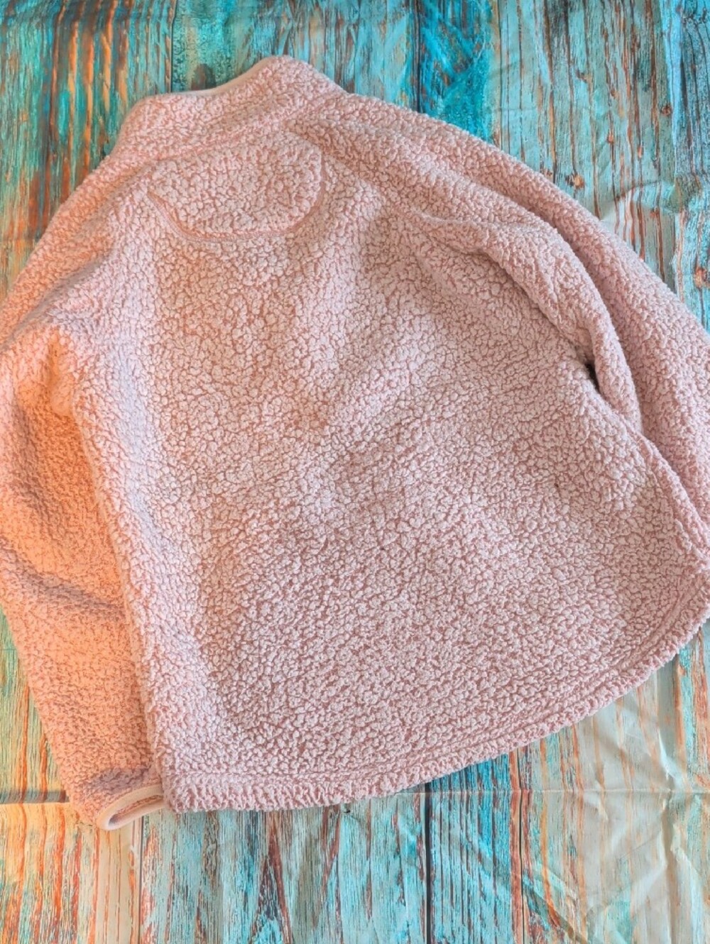 Simply Southern Light Pink Sherpa Pullover with Snap Buttons - Picture 6 of 6